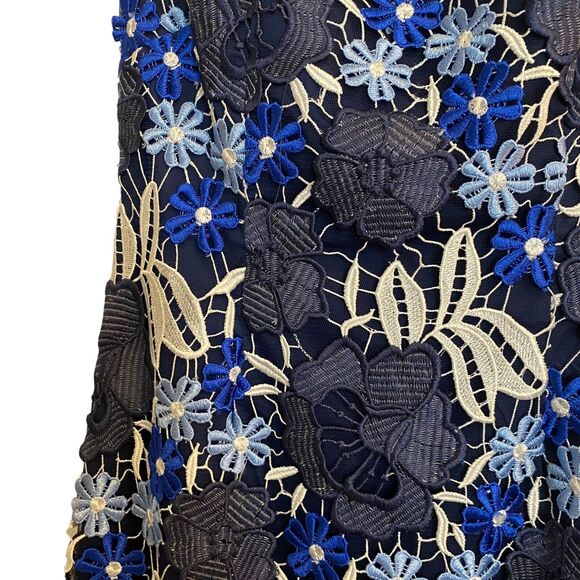 Aidan Mattox Dress Sz 6 Floral Lace Off Shoulder Cocktail Date Night Out Wedding - Picture 4 of 11